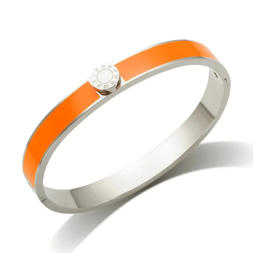 Elegant Roman Numeral Bangle and Ring Set