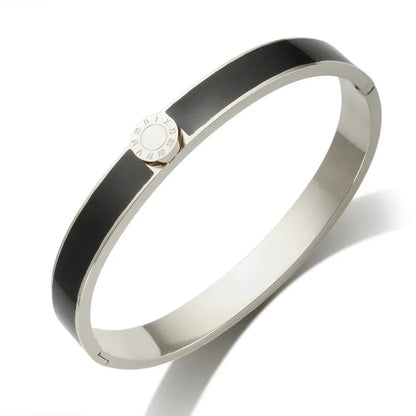 Elegant Roman Numeral Bangle and Ring Set