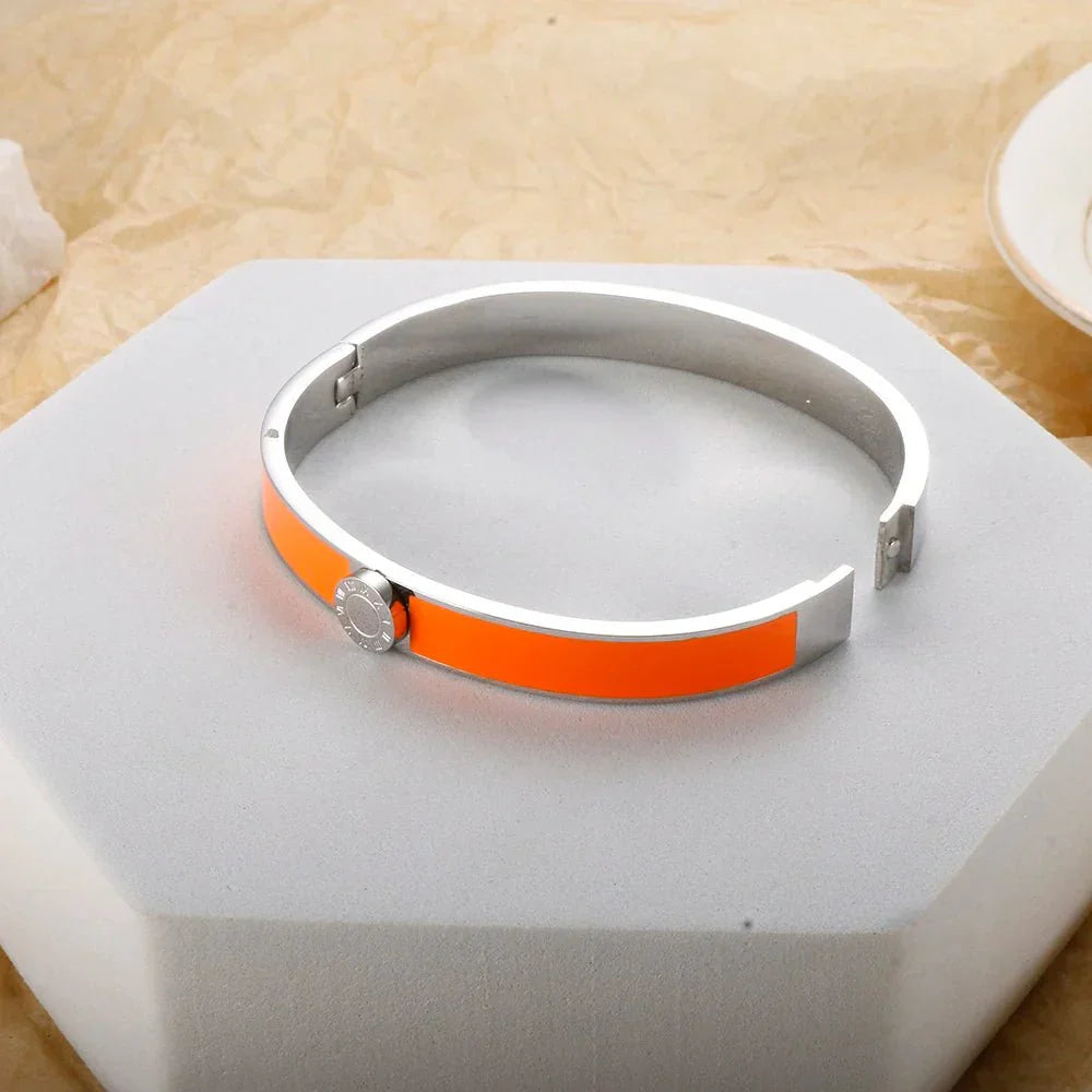 Elegant Roman Numeral Bangle and Ring Set