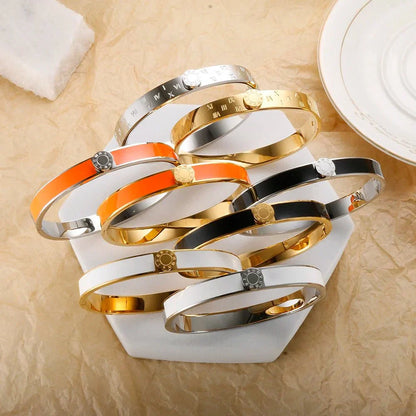 Elegant Roman Numeral Bangle and Ring Set