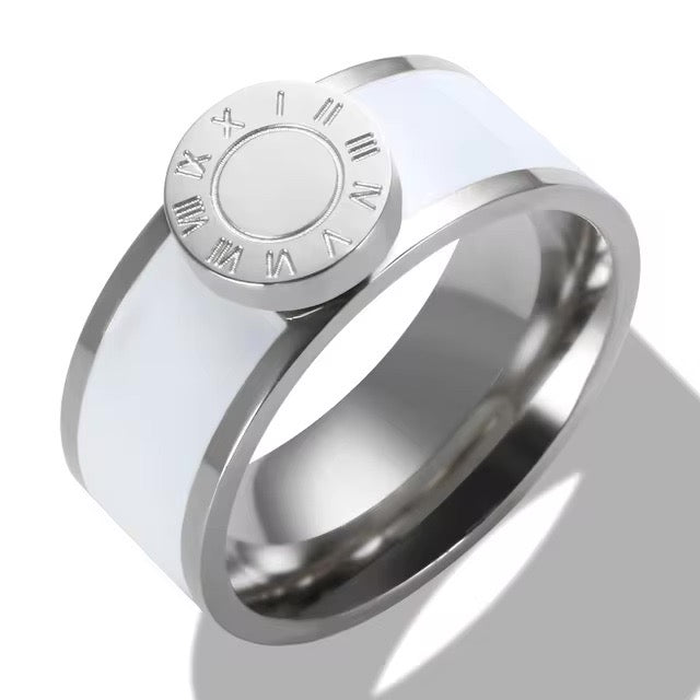 Elegant Roman Numeral Bangle and Ring Set