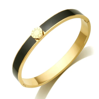 Elegant Roman Numeral Bangle and Ring Set