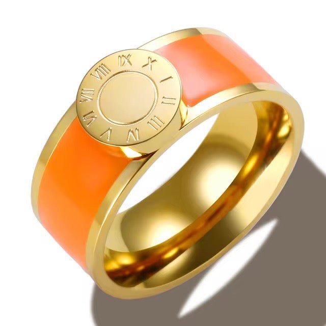 Elegant Roman Numeral Bangle and Ring Set