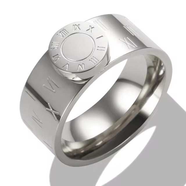 Elegant Roman Numeral Bangle and Ring Set