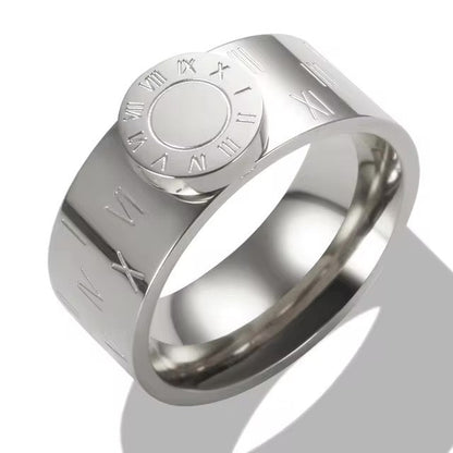 Elegant Roman Numeral Bangle and Ring Set