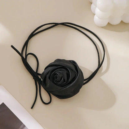 Elegant Pink Flower Choker Necklace