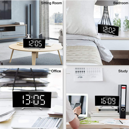 Modern Curved LED Digital Wall Clock