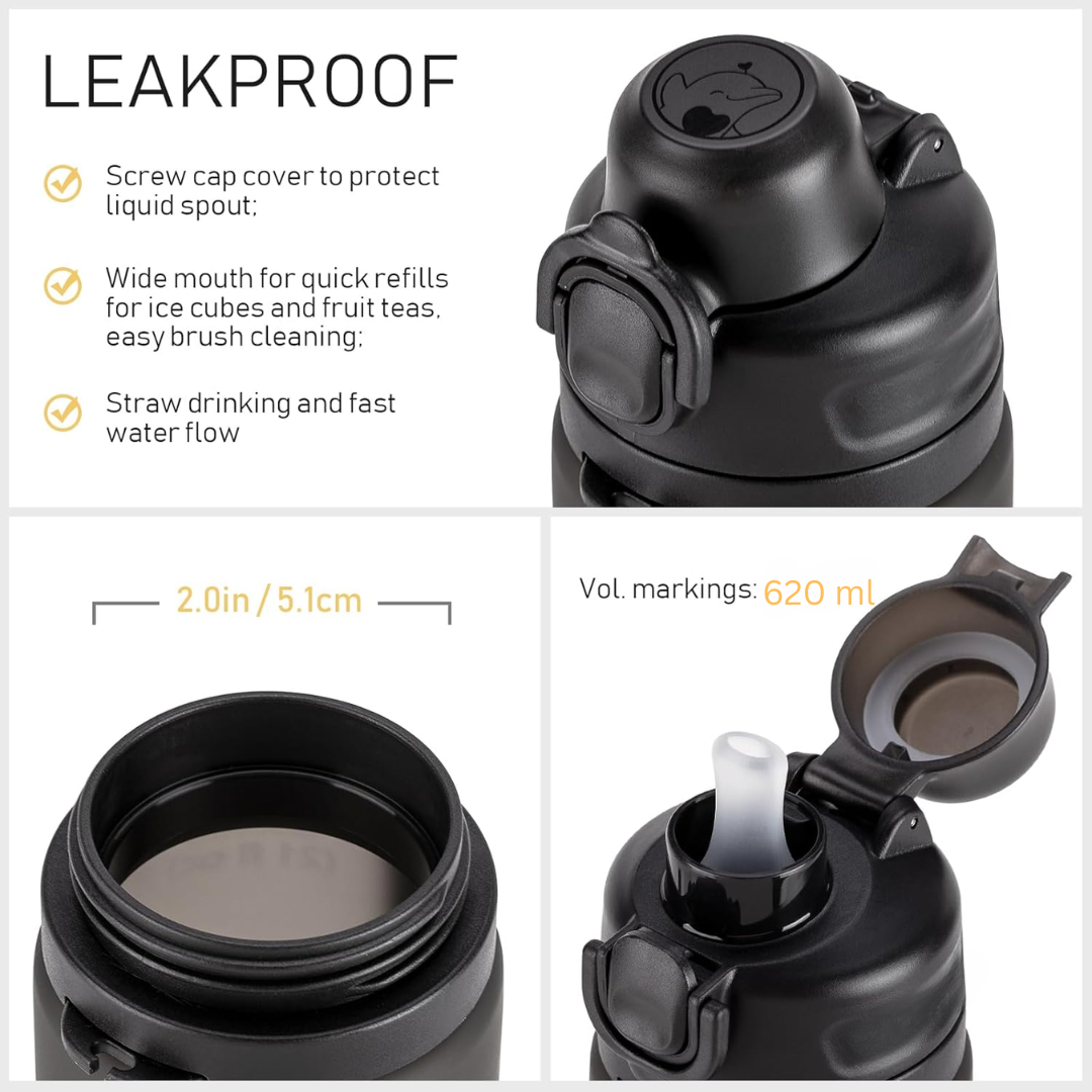 Portable 600ml Folding Silicone Water Bottle