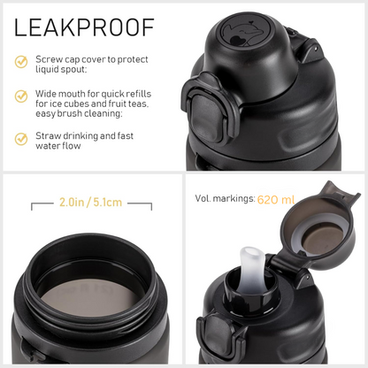 Portable 600ml Folding Silicone Water Bottle