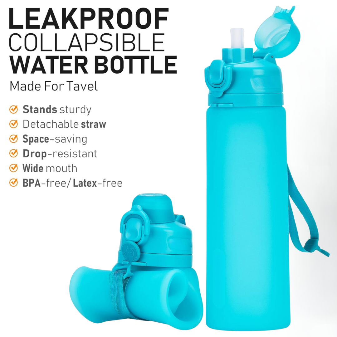 Portable 600ml Folding Silicone Water Bottle