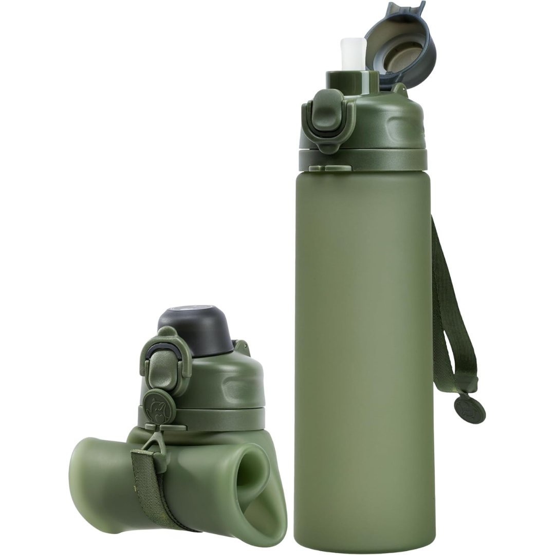 Portable 600ml Folding Silicone Water Bottle