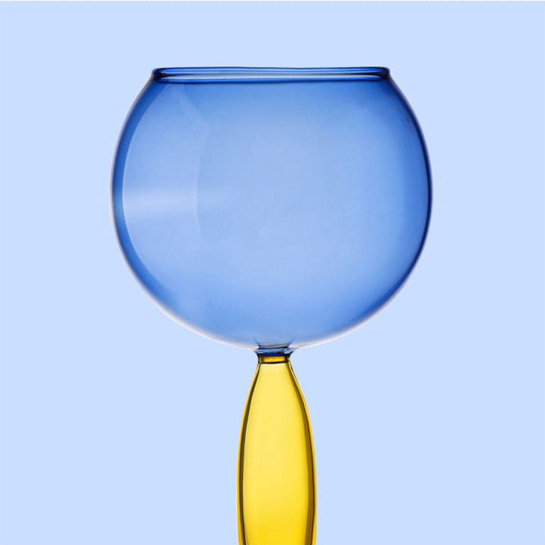 Colorful Glass Chalice and Carafe Set