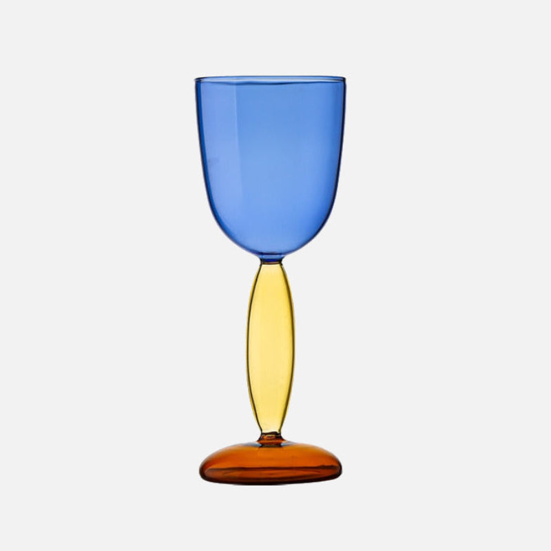 Colorful Glass Chalice and Carafe Set