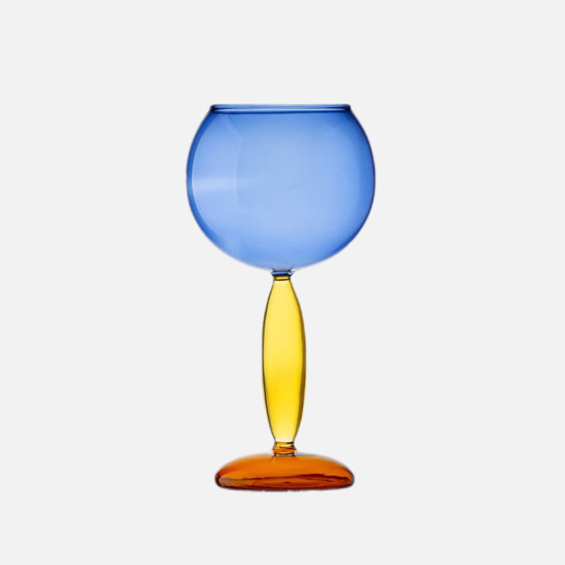 Colorful Glass Chalice and Carafe Set