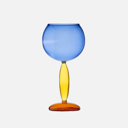 Colorful Glass Chalice and Carafe Set