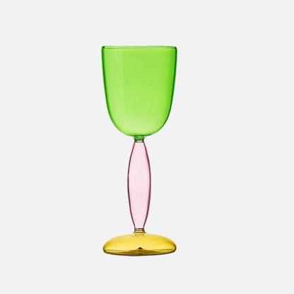 Colorful Glass Chalice and Carafe Set