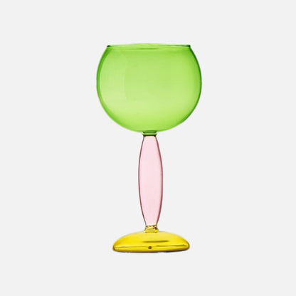 Colorful Glass Chalice and Carafe Set