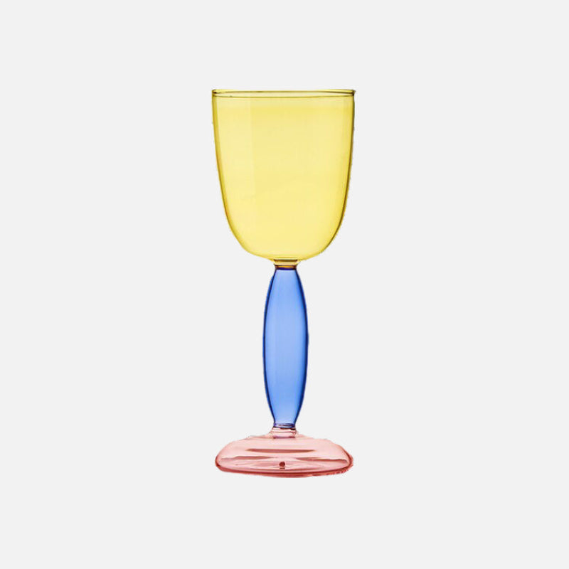 Colorful Glass Chalice and Carafe Set