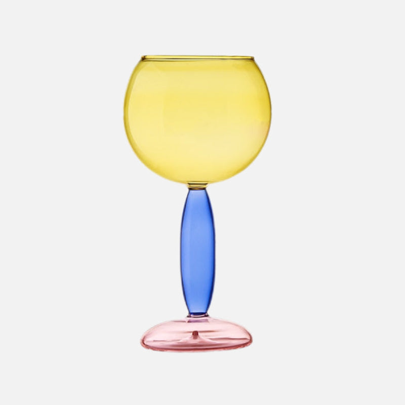 Colorful Glass Chalice and Carafe Set