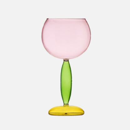 Colorful Glass Chalice and Carafe Set