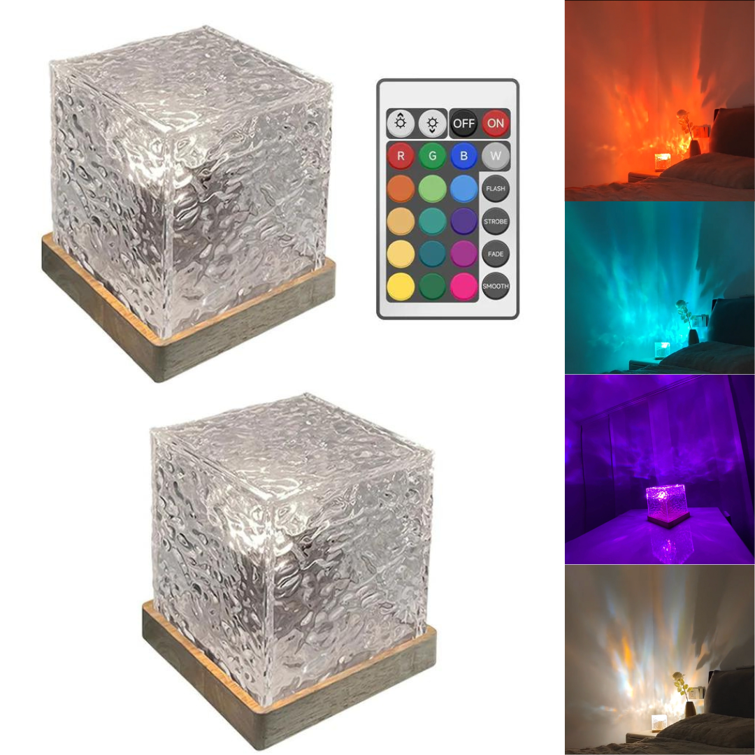 Colourful Glass Table Light with Changing Base