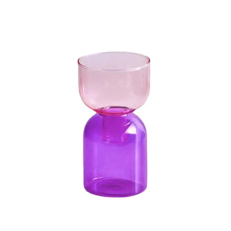Clear Glass 2 Piece Decorative Vase
