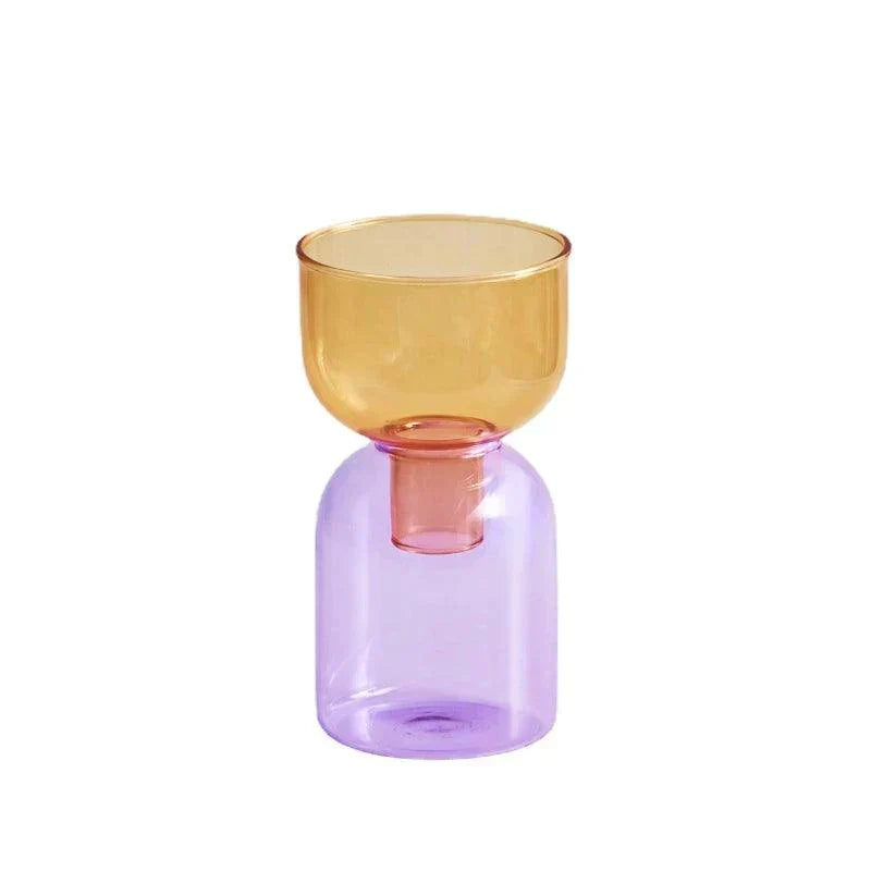 Clear Glass 2 Piece Decorative Vase