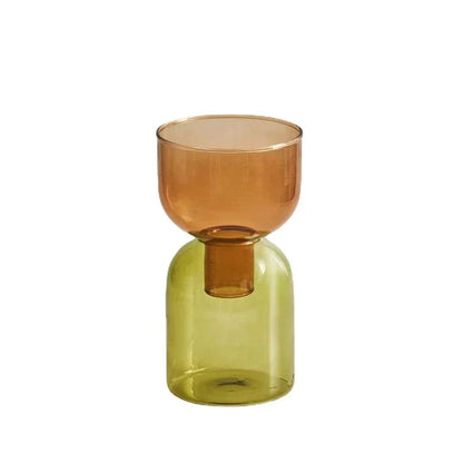 Clear Glass 2 Piece Decorative Vase