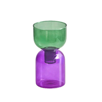 Clear Glass 2 Piece Decorative Vase