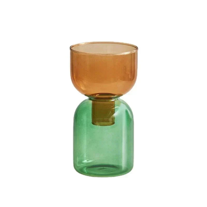 Clear Glass 2 Piece Decorative Vase