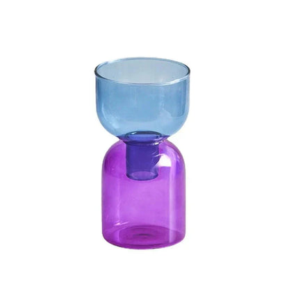 Clear Glass 2 Piece Decorative Vase