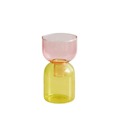 Clear Glass 2 Piece Decorative Vase