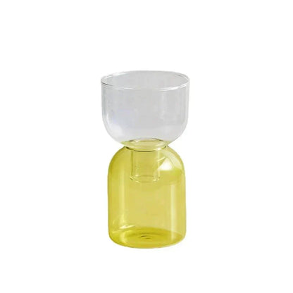 Clear Glass 2 Piece Decorative Vase