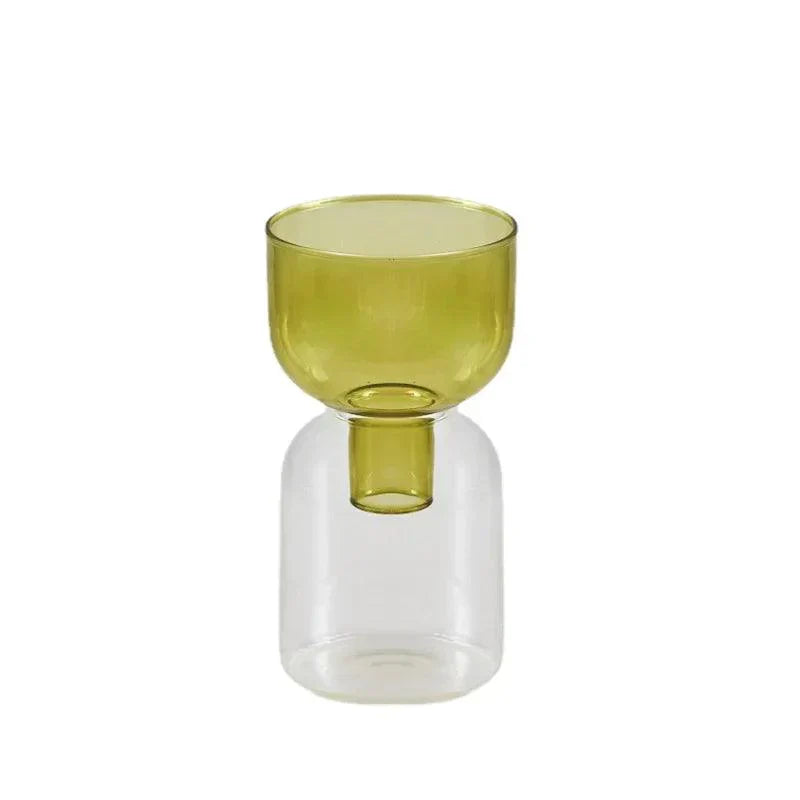 Clear Glass 2 Piece Decorative Vase