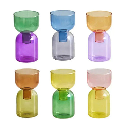 Clear Glass 2 Piece Decorative Vase