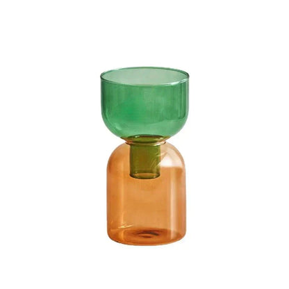 Clear Glass 2 Piece Decorative Vase