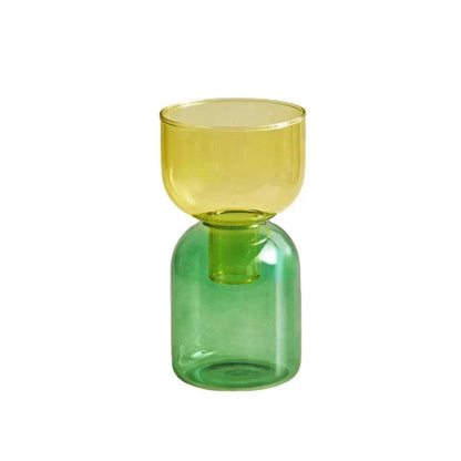 Clear Glass 2 Piece Decorative Vase