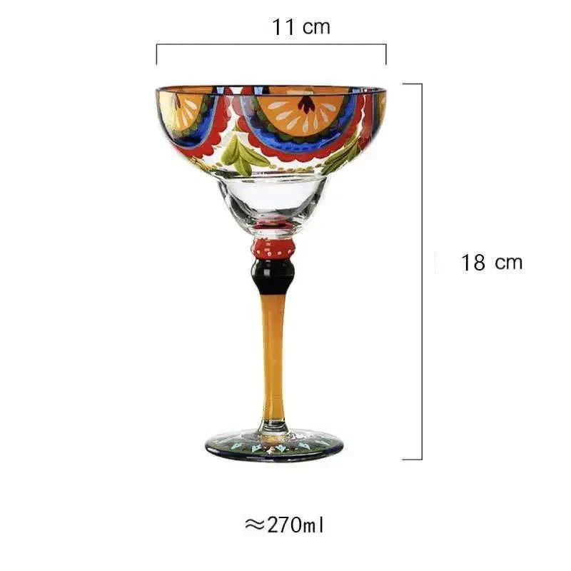 Vibrant Fiesta Cocktail Glass