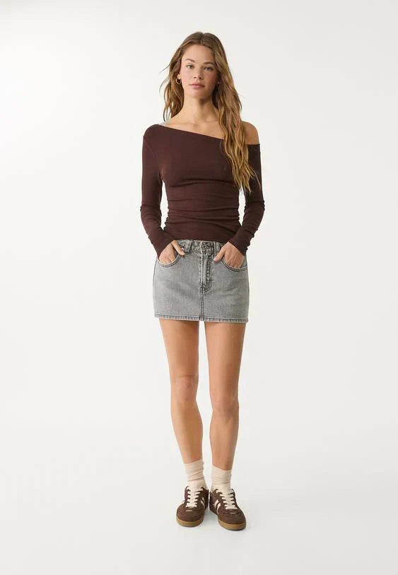 Comfy Denim Mini Skort