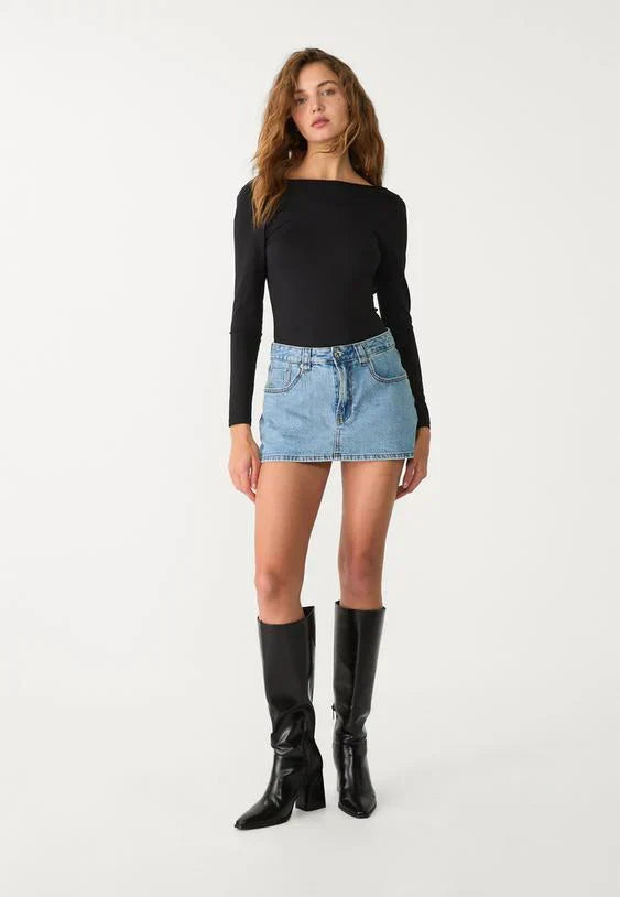 Comfy Denim Mini Skort