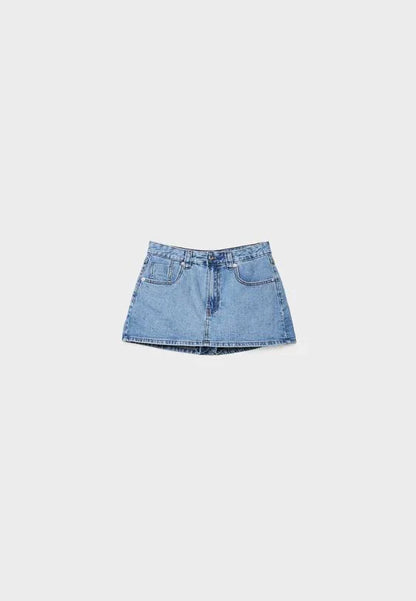 Comfy Denim Mini Skort