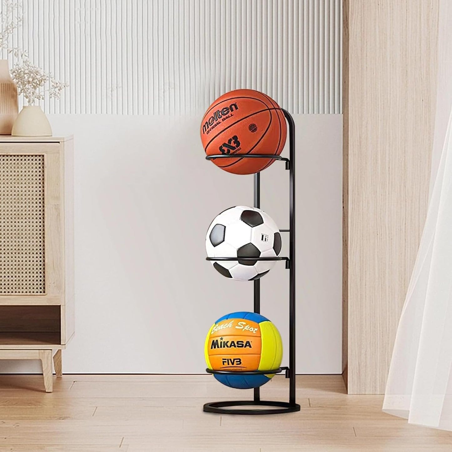 Space Saving Sports Ball Storage Rack Organizer