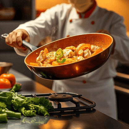 Premium Copper Frying Pan with Quick Heat Distribution