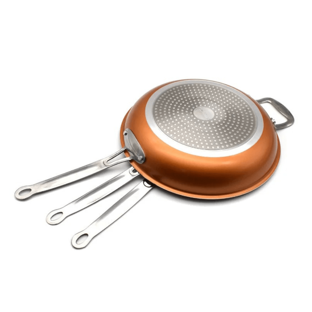 Premium Copper Frying Pan with Quick Heat Distribution