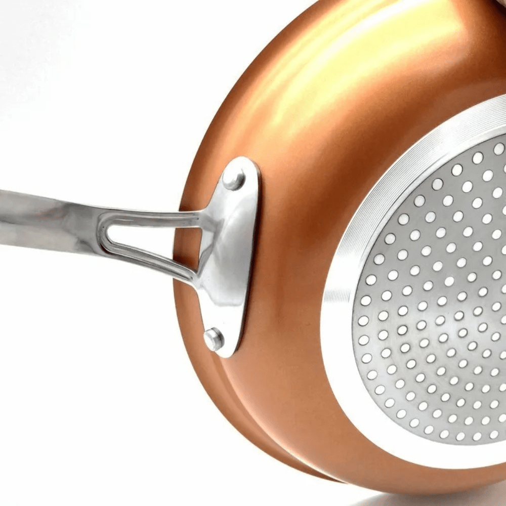Premium Copper Frying Pan with Quick Heat Distribution