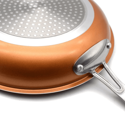 Premium Copper Frying Pan with Quick Heat Distribution