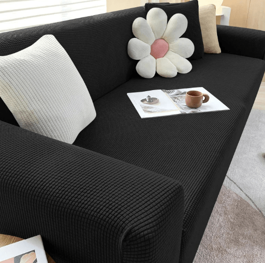 Plush Jacquard Sofa Slipcover with Grip Bottom