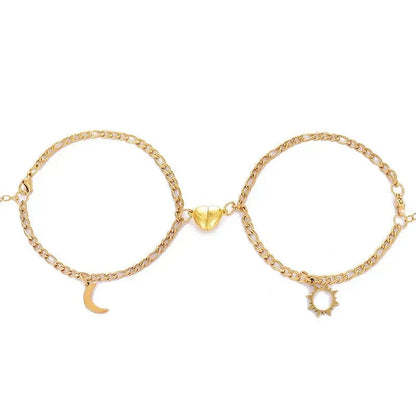Lovely His & Hers Magnet Heart Bracelet Set - Cofik