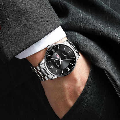 Premium Men's Waterproof Stainless Steel Chrono Watch