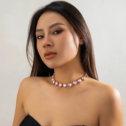 Sparkling Crystal Love Choker Necklace
